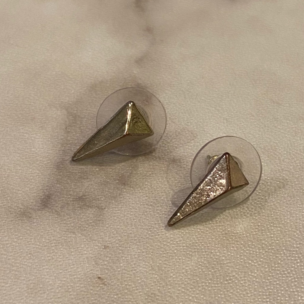 Silver Triangular Earrings